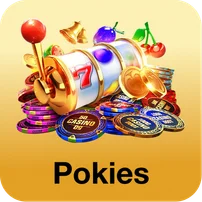 Richman pokies category icon with a slot machine and casino chips