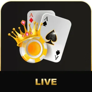 Playing cards and a crown on a chip for the live casino studios at Richman